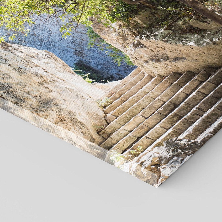 Obraz na płótnie 60x60 - Krok po kroku do celu - schody, perspektywa