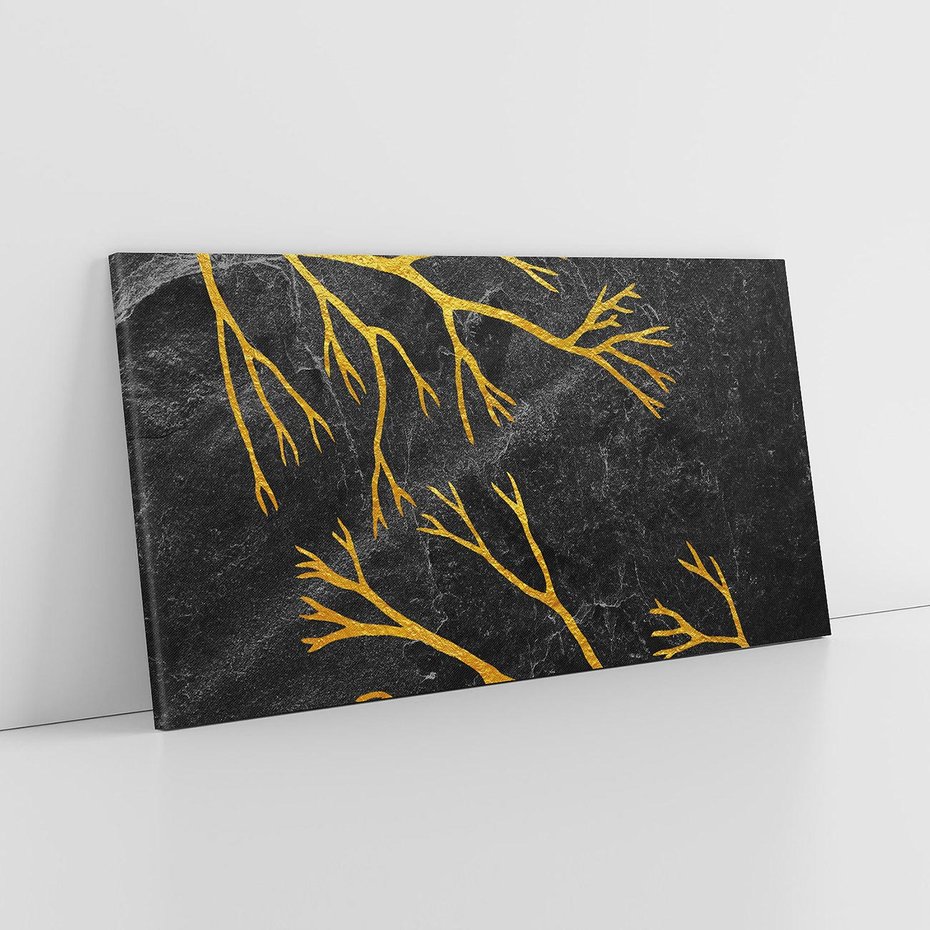 Obraz na płótnie 120x60 - Marmurowe Drzewa Snu - złote gałęzie, drzewa