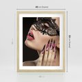 Plakat w ramie 40x50 - Piękno na tipsach - beauty, manicure - rama drewno