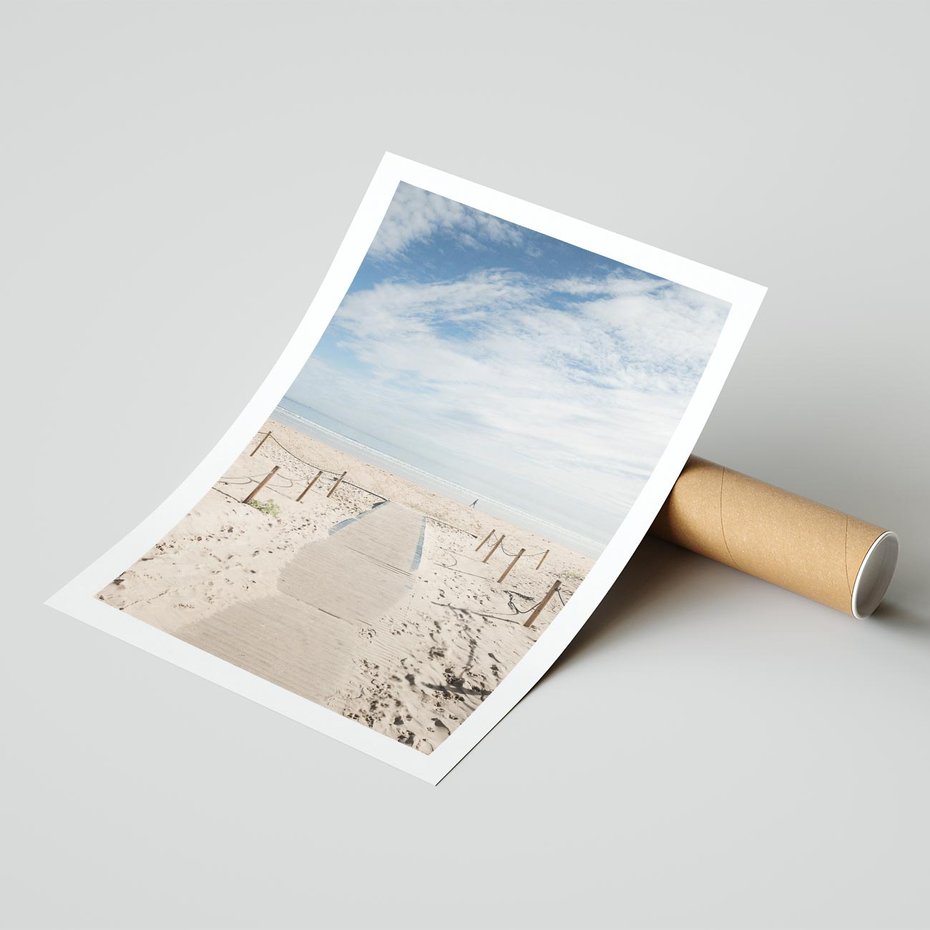 Plakat bez ramy 21x30 - Ścieżka na plaży - plaża, ścieżka