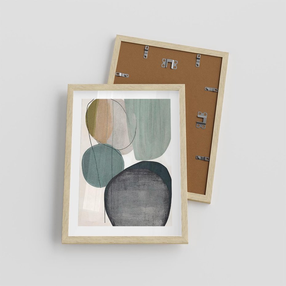 Plakat w ramie 30x40 - Plama za Plamą - abstrakcyjny obraz olejny, plamy - rama drewno