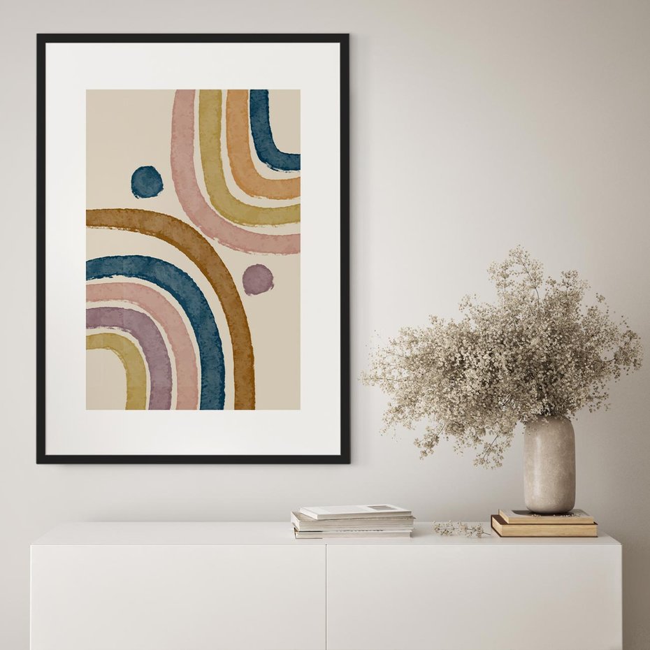 Plakat bez ramy 21x30 - Kształtujące Inspiracje - abstrakcyjne tęcze, kompozycja