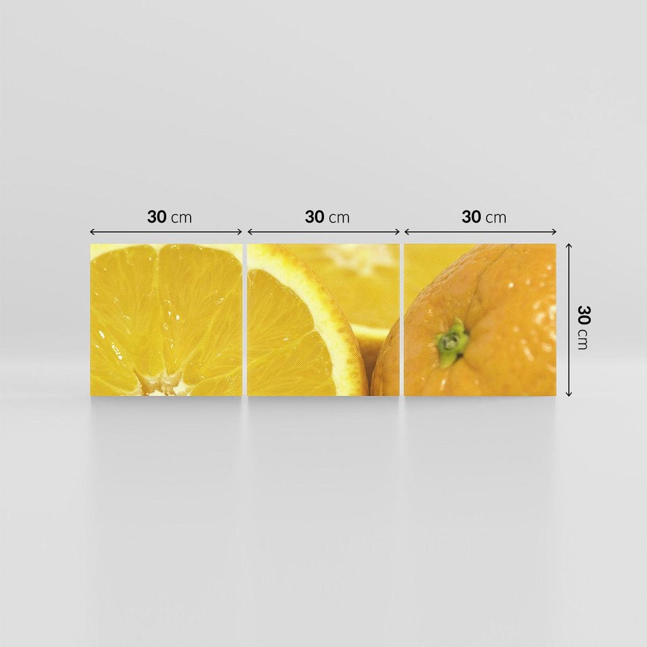 Obraz na płótnie 90x30 - Cytrusy Żywy Zapach Energii - cytruny, owoce