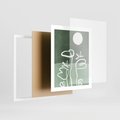 Plakat w ramie 40x50 - Wibracje Naturalnej Równowagi - zielony plakat, roślinne inspiracje - rama biała