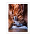 Plakat bez ramy 40x50 - Tajemniczy świat jaskini i wodospadu - jaskinia, wodospad