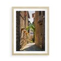 Plakat w ramie 50x70 - Włoska uliczka w perspektywie - Włochy, uliczka - rama drewno