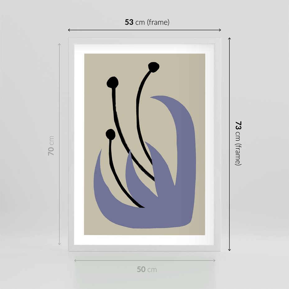 Plakat w ramie 50x70 - Bezgraniczne Przenikanie - minimalizm, boho plakat - rama biała