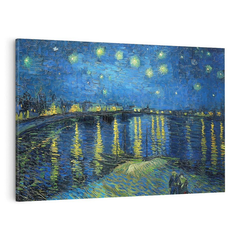 Obraz na płótnie 120x80 - "Starry Night Over the Rhone" (1888) Vincent van Gogh - Reprodukcja - reprodukcja, obraz na płótnie