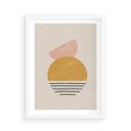 Plakat w ramie 50x70 - Krótka Forma - abstrakcyjna sztuka, boho kształty - rama biała
