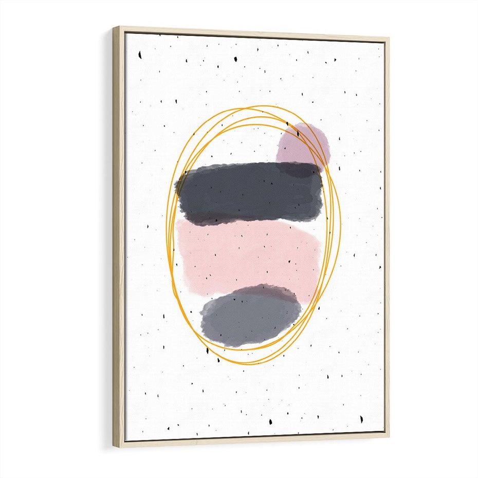 Obraz w ramie 70x100 - Migocące Odbicia - abstrakcyjna kompozycja, jak ręcznie malowana - rama drewno