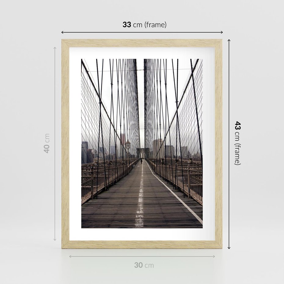 Plakat w ramie 30x40 - Nowoczesna Linia - most, nowoczesna - rama drewno