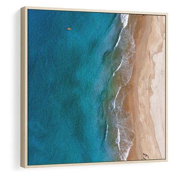 Obraz w ramie 50x50 - Spokój nad morzem - morze, plaża - rama drewno
