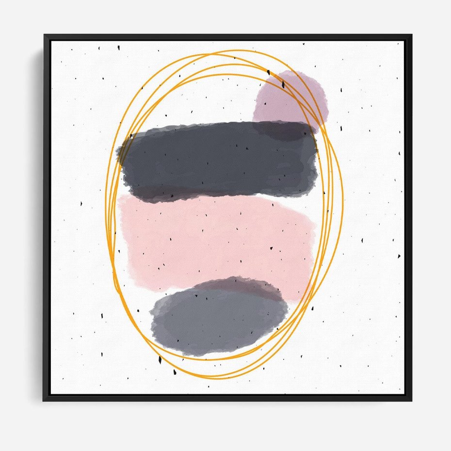 Obraz w ramie 50x50 - Migocące Odbicia - abstrakcyjna kompozycja, jak ręcznie malowana - rama czarna