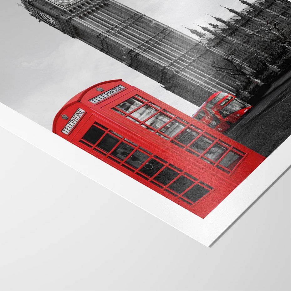 Plakat bez ramy 21x30 - Budka telefoniczna przed Big Benem - budka, Londyn