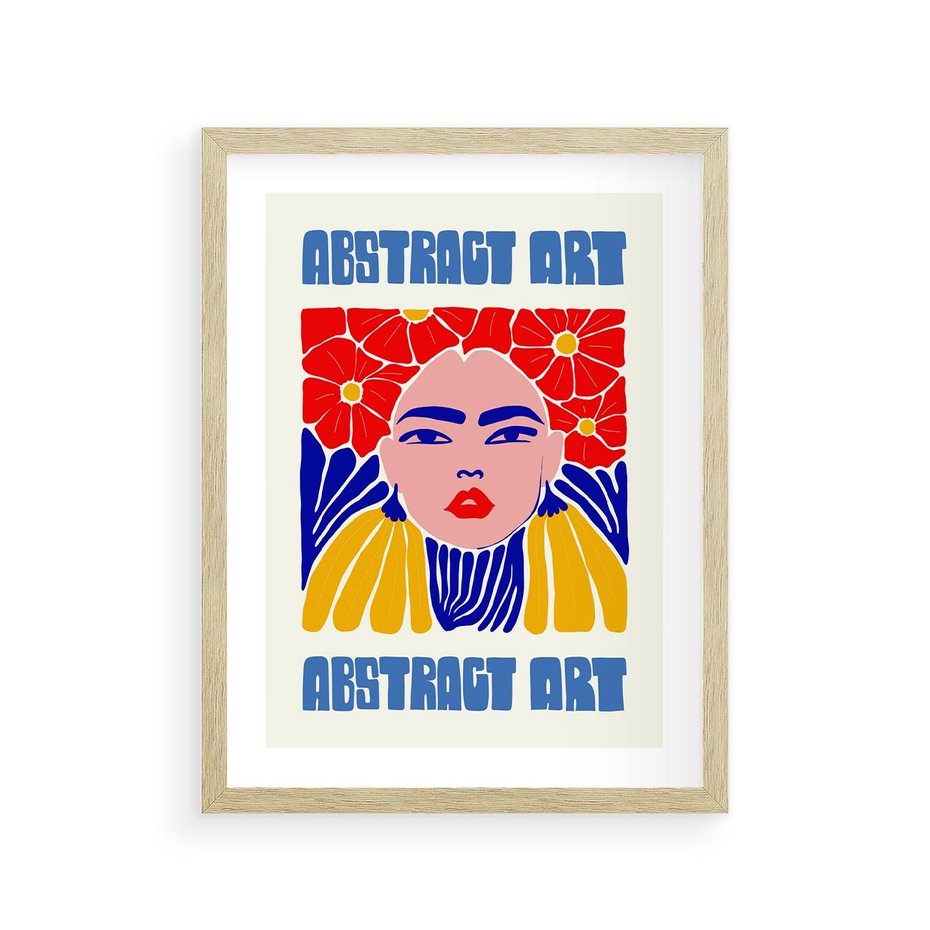 Plakat w ramie 30x40 - Przenikające Refleksje - sztuka abstrakcyjna, nowoczesny plakat - rama drewno