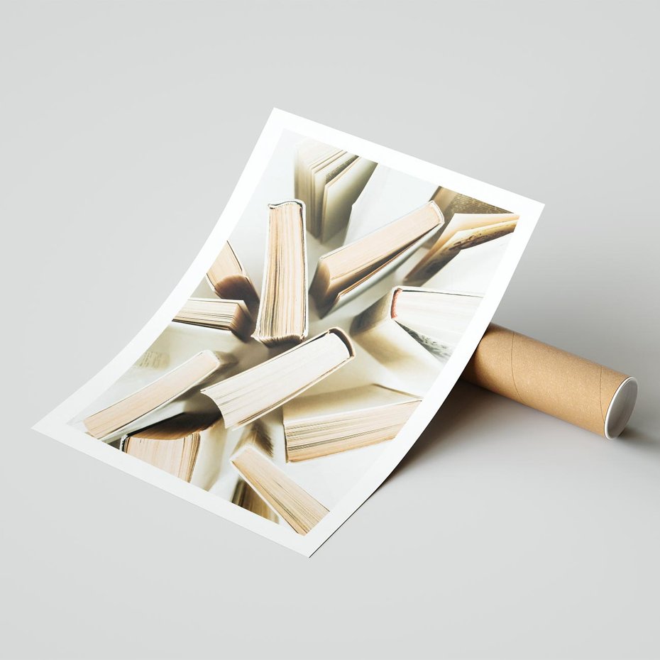 Plakat bez ramy 30x40 - Odcienie Wiedzy - książki, ujęcie z góry