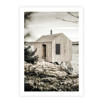 Plakat bez ramy 30x40 - Nostalgiczna Oaza - rustykalny domek, domek nad jeziorem