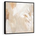 Obraz w ramie 50x50 - Elegancja w Złocistym Chaosie - złoto beż, abstrakcja - rama czarna
