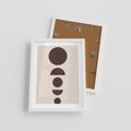 Plakat w ramie 30x40 - Migocące Granice - mid century styl, nowoczesna grafika - rama biała