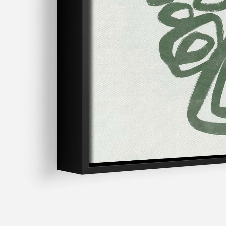 Obraz w ramie 70x100 - Migotliwe Widzenia Zieleni - zielona abstrakcja, zgaszona zieleń - rama czarna