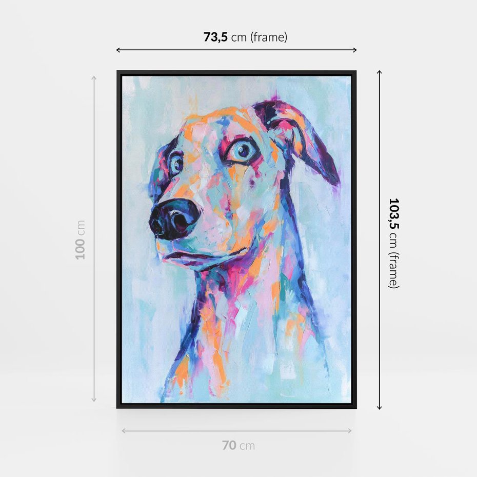 Obraz w ramie 70x100 - Cześć! Jak się Masz? - obraz olejny, zabawna sztuka - rama czarna