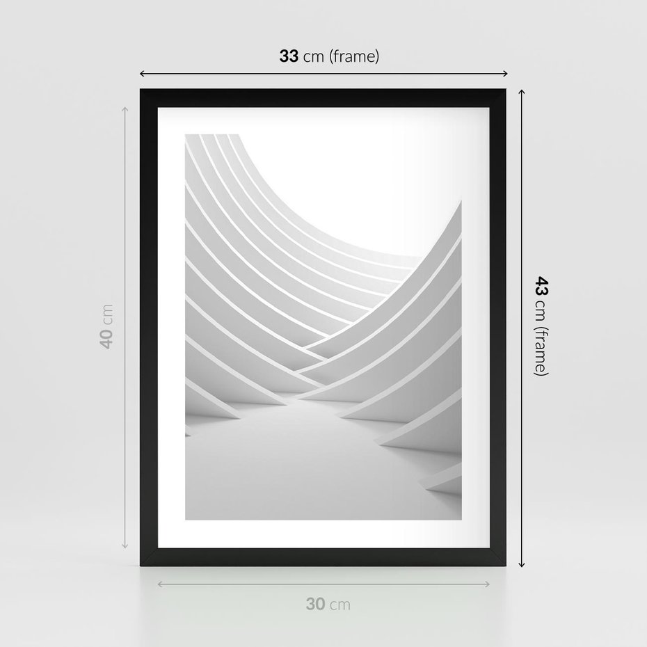 Plakat w ramie 30x40 - Nowoczesna Ekspresja - abstrakcja, 3D - rama czarna