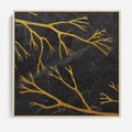 Obraz w ramie 50x50 - Marmurowe Drzewa Snu - złote gałęzie, drzewa - rama drewno