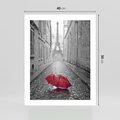 Plakat bez ramy 40x50 - Kolorowy parasol w Paryżu - Paryż, parasol
