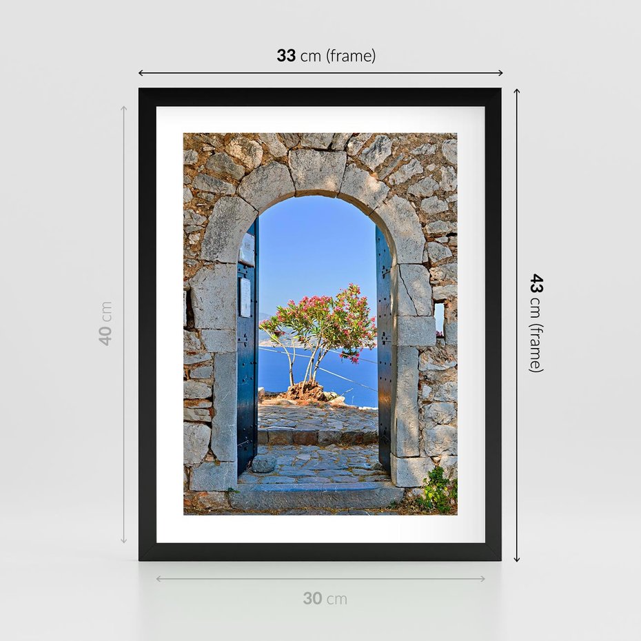 Plakat w ramie 30x40 - Perspektywa nad morzem - perspektywa, morze - rama czarna