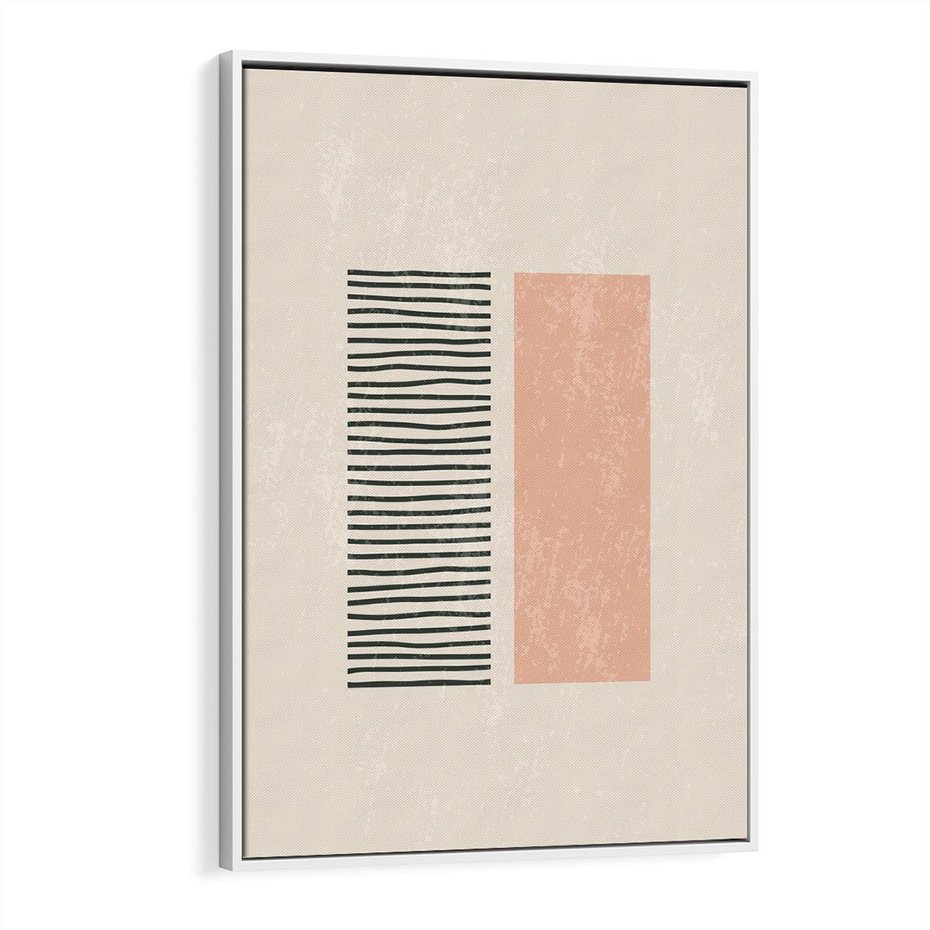 Obraz w ramie 70x100 - Przenikająca Kreatywność - nowoczesna sztuka, minimalizm - rama biała