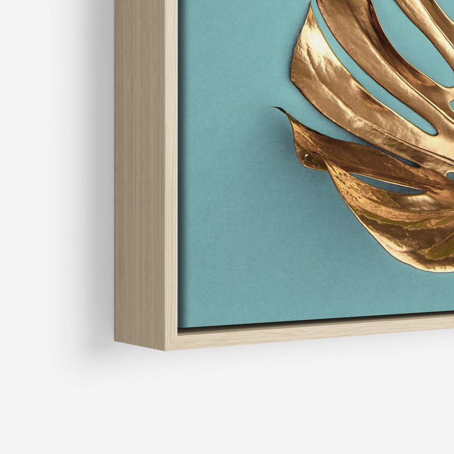 Obraz w ramie 80x120 - Piękno Natury - złote, liście - rama drewno