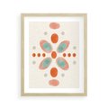 Plakat w ramie 40x50 - Symfonia Natury - abstrakcyjne plamy w odcieniach pomarańczowym, kropki plamki - rama drewno