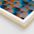 Plakat w ramie 40x50 - Trójwymiarowa Gra - geometryczna, 3D - rama drewno