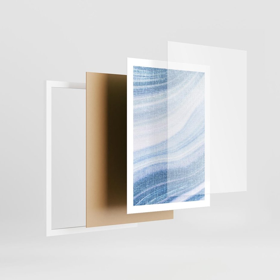 Plakat w ramie 50x70 - Abstrakcyjna akwarela - abstrakcja, akwarela - rama biała