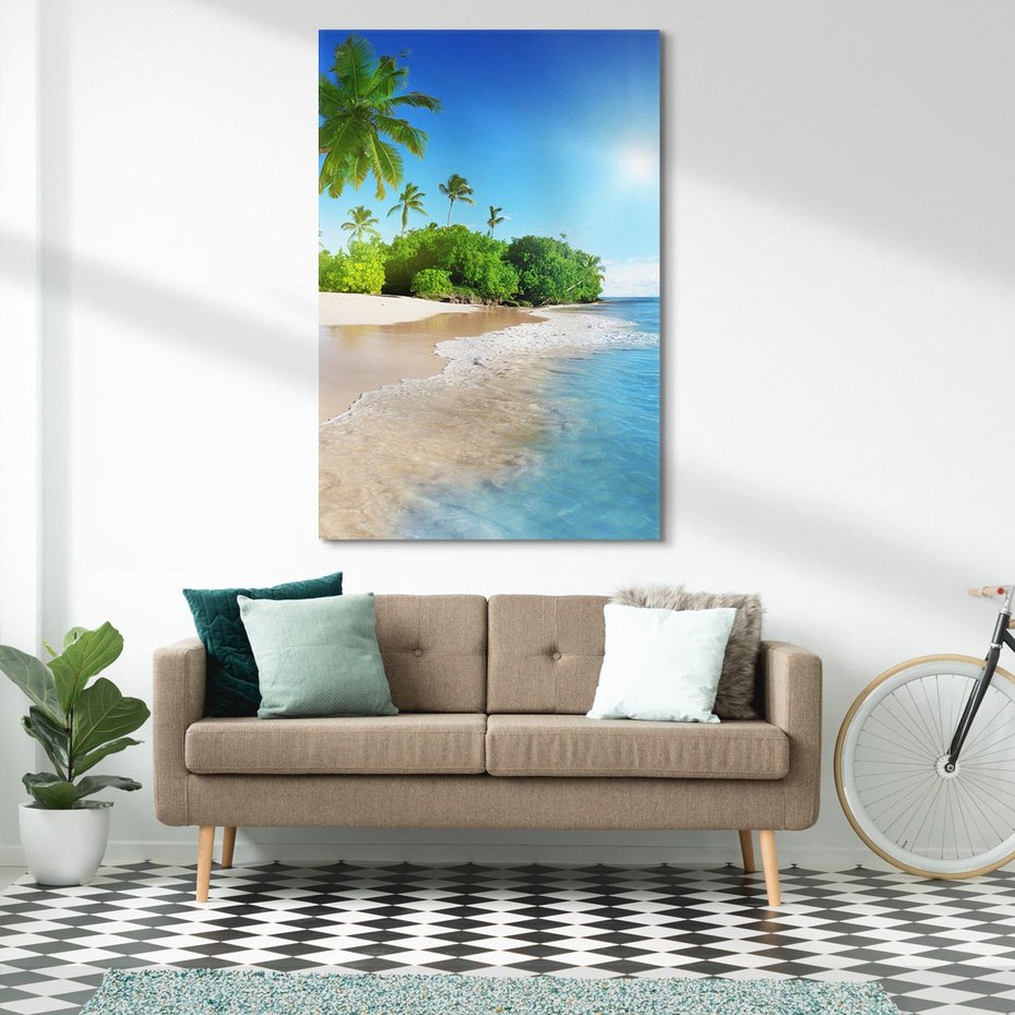 Obraz na płótnie 70x100 - Rajskie plaże Karaibów - Karaiby, plaża