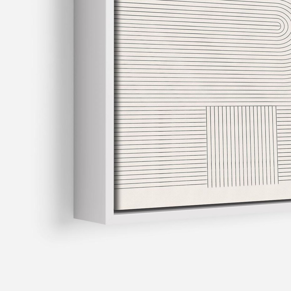 Obraz w ramie 50x50 - Geometryczna Elegancja Mid Century - mid century, minimalizm - rama biała