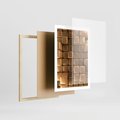 Plakat w ramie 50x70 - Błyszcząca Elegancja - złoto, 3d - rama drewno