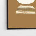 Obraz w ramie 70x100 - Wewnętrzne Spektrum - geometryczne boho kształty na brązowym, karmelowym tle - rama czarna