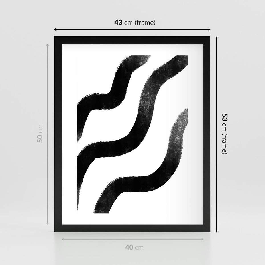 Plakat w ramie 40x50 - Wibracje Plam - abstrakcja, minimalizm - rama czarna