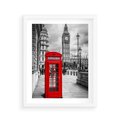 Plakat w ramie 40x50 - Budka telefoniczna w Londynie - budka, Londyn - rama biała