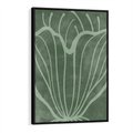 Obraz w ramie 50x70 - Zieleń Kształtująca Spokój - zielony plakat, roślinne inspiracje - rama czarna
