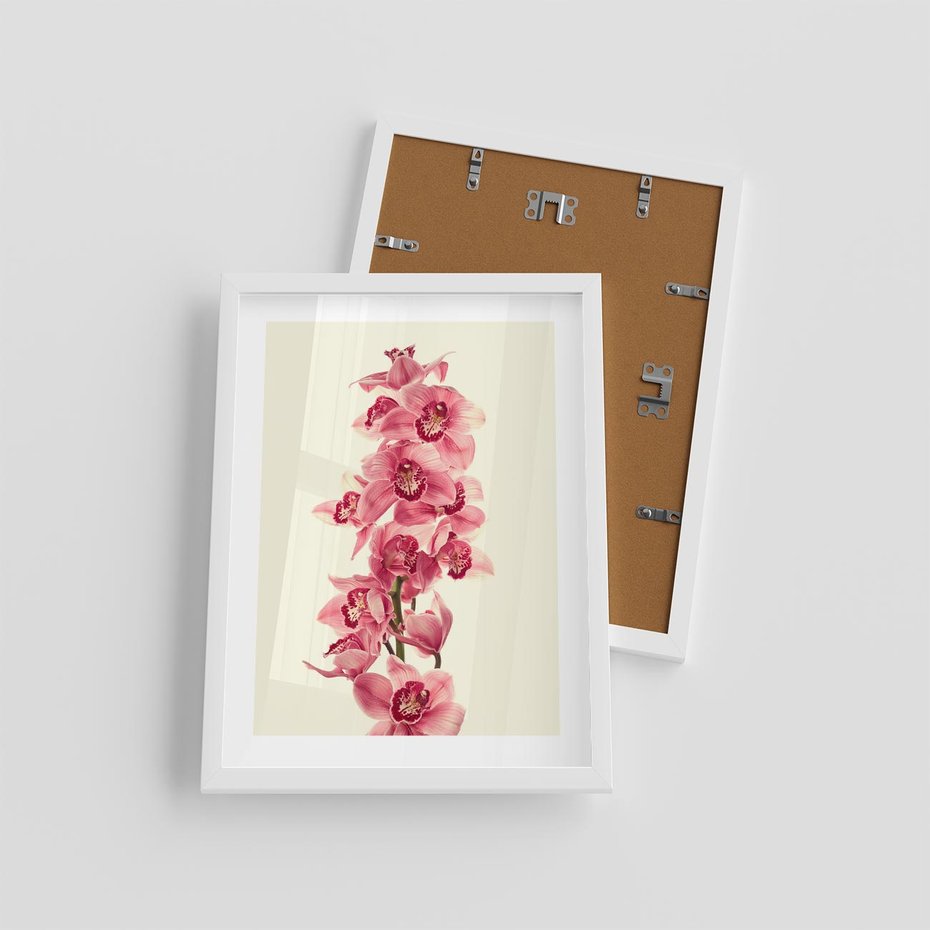 Plakat w ramie 30x40 - Orchidea w spa - relaks - orchidea, spa - rama biała