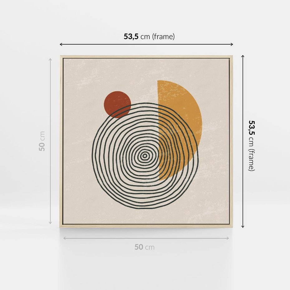 Obraz w ramie 50x50 - Odbicia Wyobraźni - nowoczesna sztuka, minimalizm - rama drewno