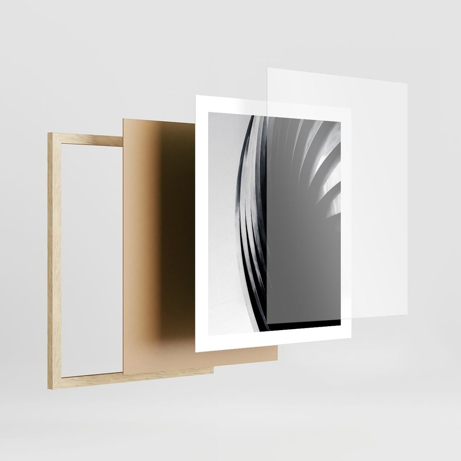 Plakat w ramie 40x50 - Awangarda w Kontraście - architektura, nowoczesne formy - rama drewno