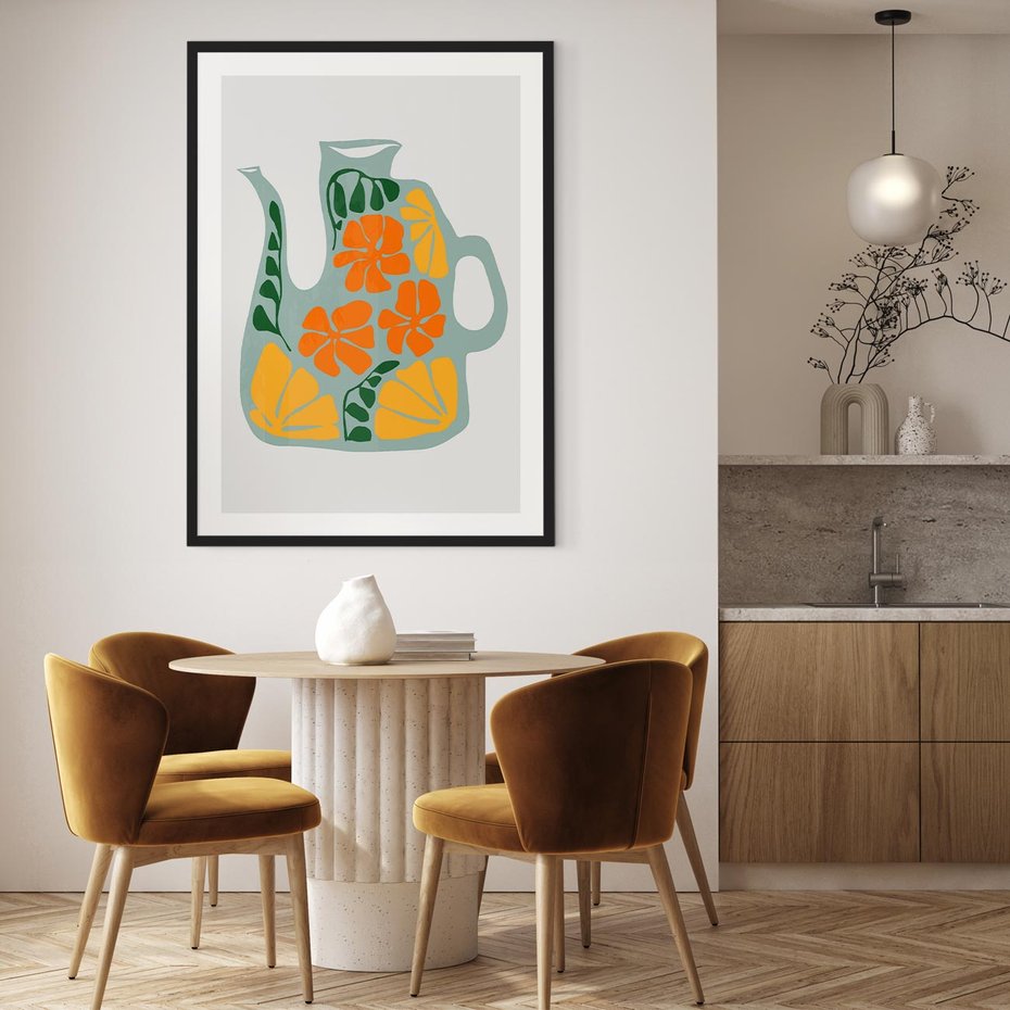 Plakat bez ramy 50x70 - Kolorystyczna Ekspresja - czajnik, abstrakcja