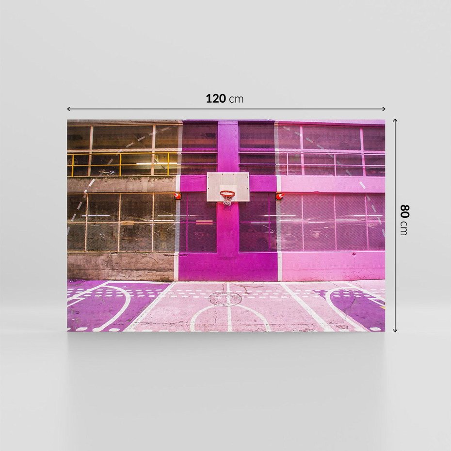 Obraz na płótnie 120x80 - Boisko Koszykówki - Pasja Sportowego Ducha - boisko, koszykówka