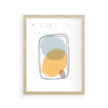 Plakat w ramie 40x50 - Wibracje Linii - abstrakcyjna kompozycja, jak ręcznie malowana - rama drewno