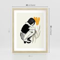 Plakat w ramie 40x50 - Kobiecy Plakat - prosta grafika, kobieta - rama drewno