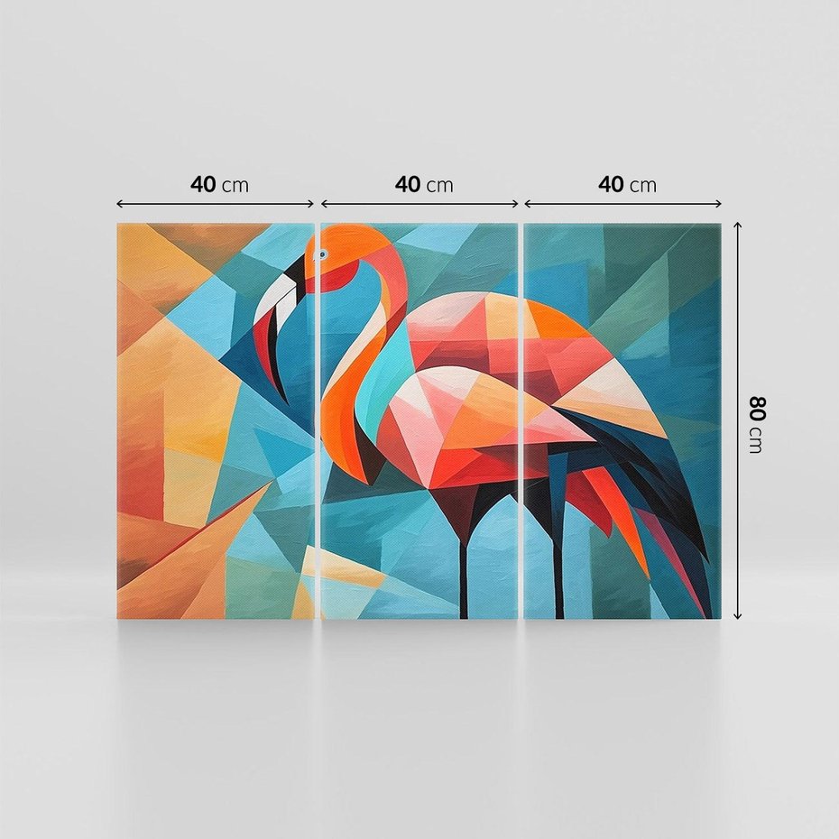 Obraz na płótnie 120x80 - Flamingo - postać flaminga, kubizm