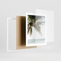 Plakat w ramie 40x50 - Wakacyjne Marzenie - palma nad morzem, - rama biała